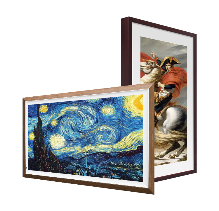 21.5'' 32'' 49'' Intelligent Museum Smart Photo Frame Display Artistic Design Wooden Lcd Screen For Digital Art Painting Machine
